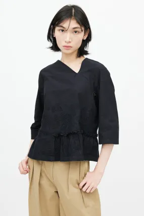 Black Embroidered Blouse