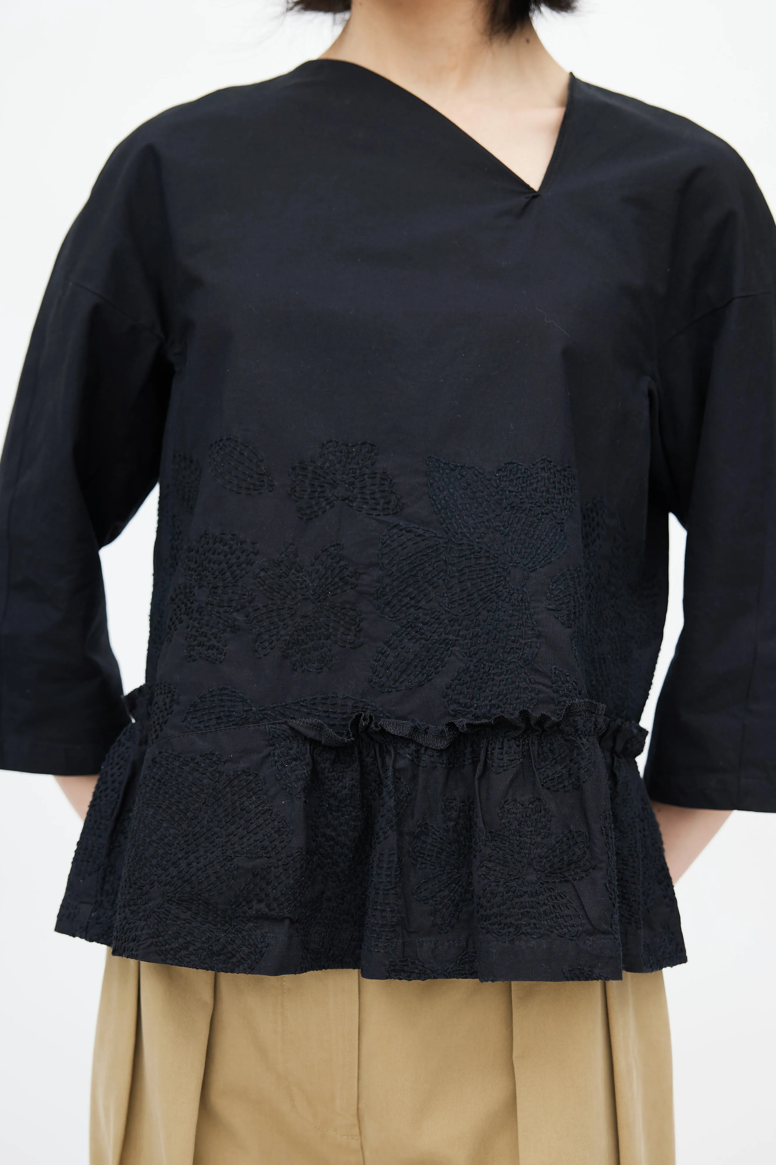 Black Embroidered Blouse