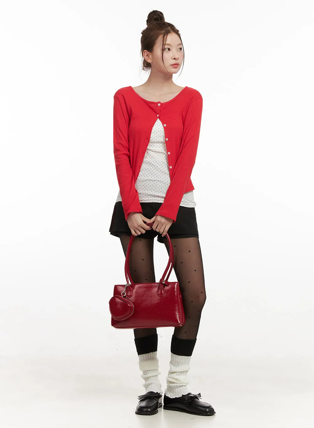 Boat-Neck Crop Cardigan IJ530