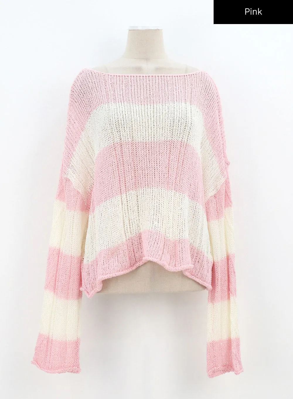 Boat Neck Stripe Sweater CA306