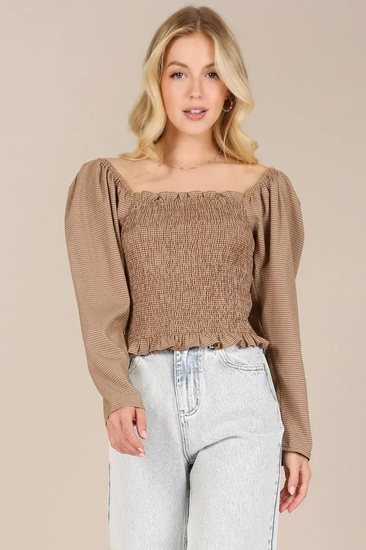Forever Femme Floral  Smocked Neck Top