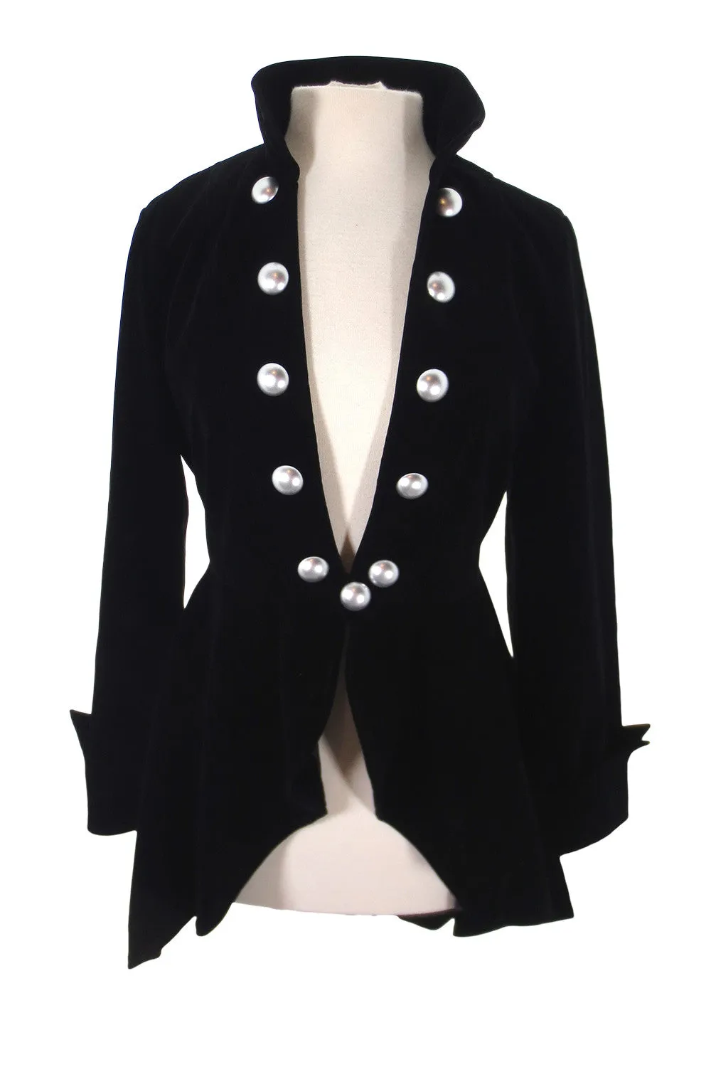 Gothic Victorian Steampunk Renaissance Military Style Asymmetry Velvet Jacket