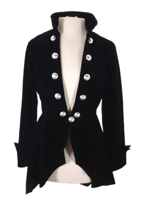 Gothic Victorian Steampunk Renaissance Military Style Asymmetry Velvet Jacket