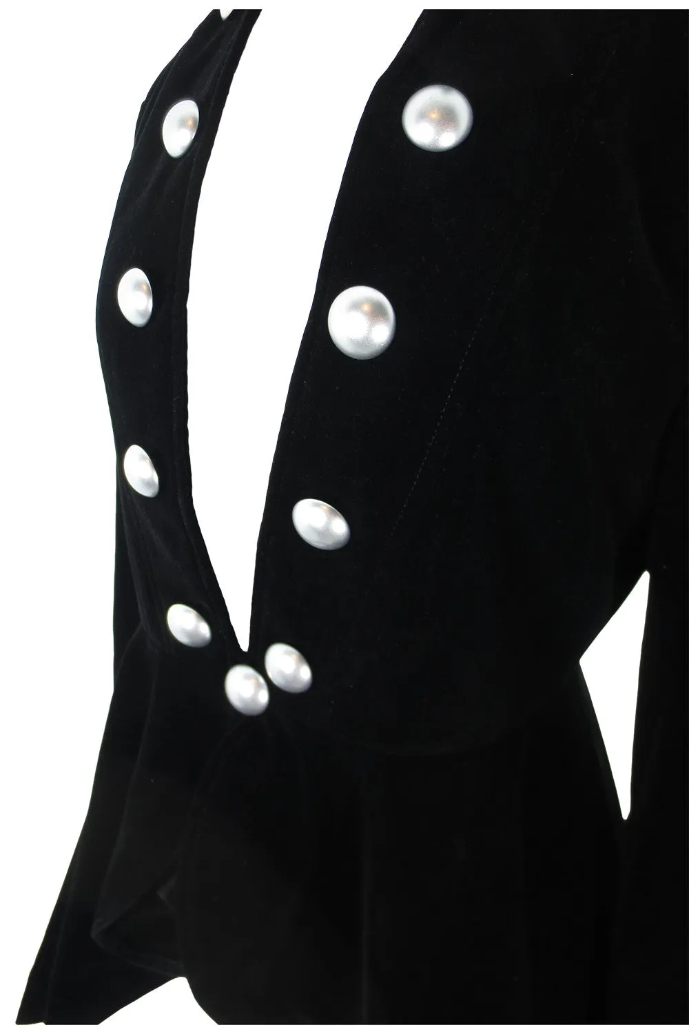 Gothic Victorian Steampunk Renaissance Military Style Asymmetry Velvet Jacket