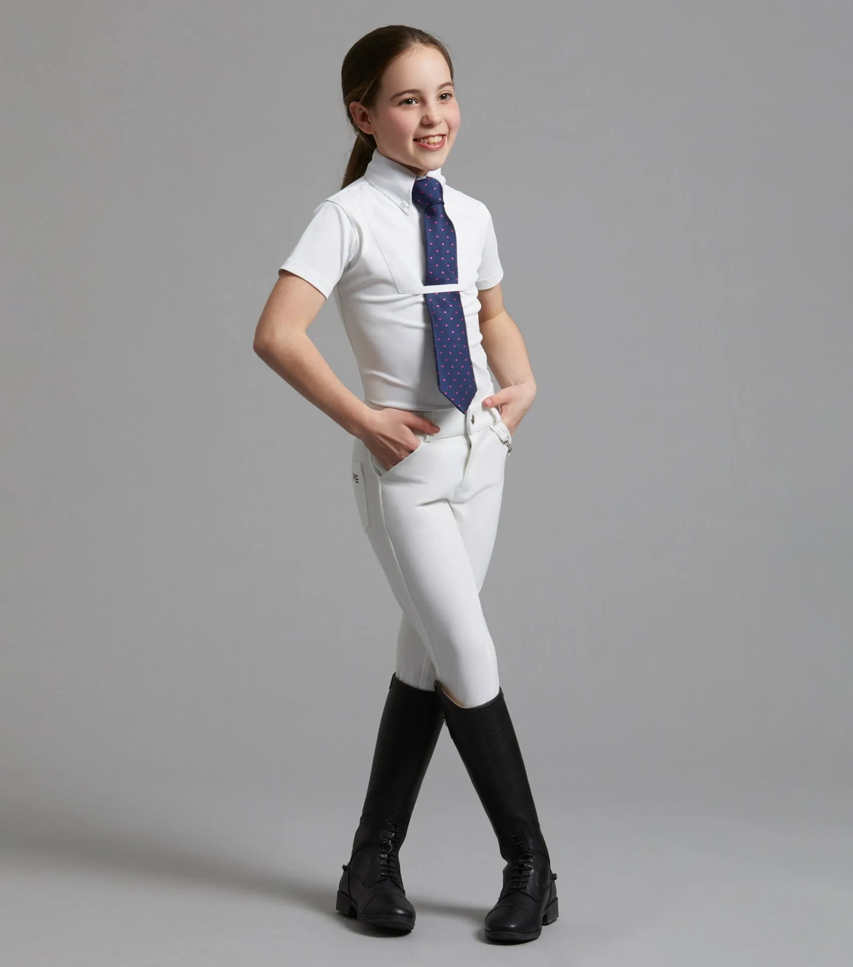 Luciana Girls Short Sleeve Show Shirt White