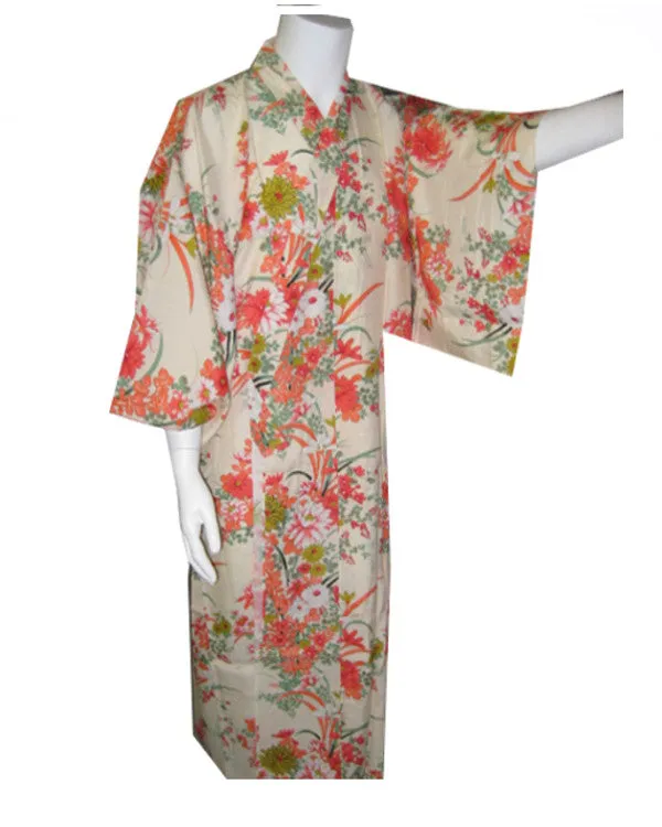 Made in Japan high-quality Kimono Flowers on Cream color