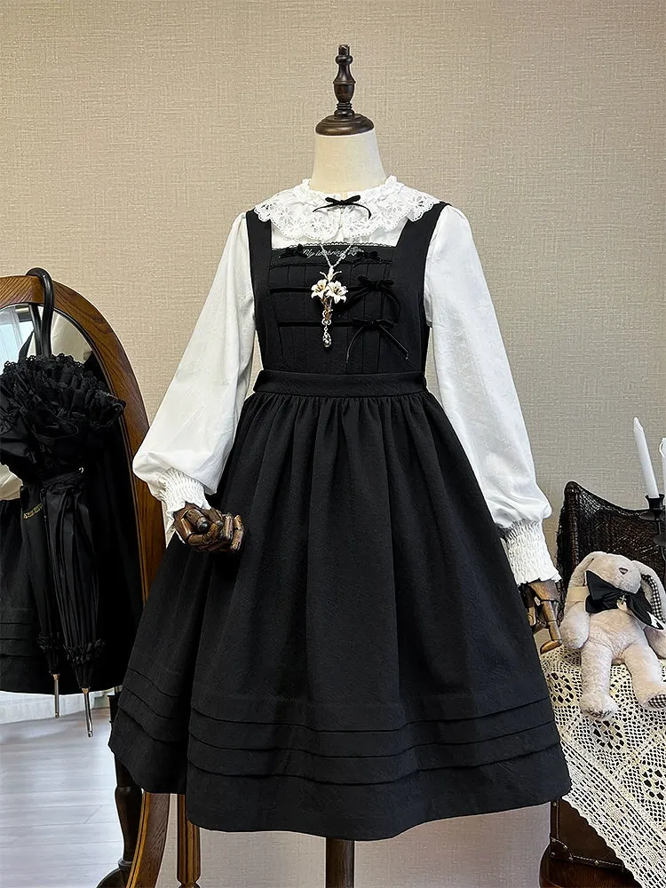 Suspender Skirt Ruffle Ribbon Little   Blouse