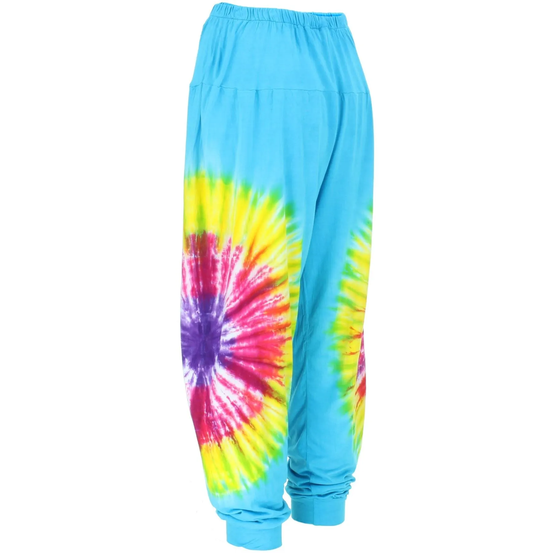 Tie Dye Harem Trousers - Blue